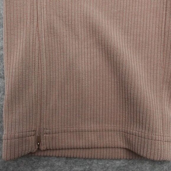 New Lululemon Size 14 Ribbed Softstreme Zip Leg High Rise Crop 25" TPTC Brown - Picture 3 of 8